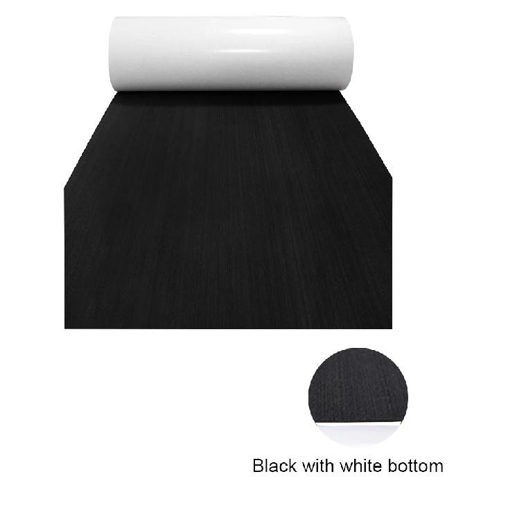 2400x450x6mm EVA Foam Faux Teak Boat Decking Mat Black Deck Sheet Yacht Flooring Anti Skid Self Adhesive Vehicle Pad CNC DIY