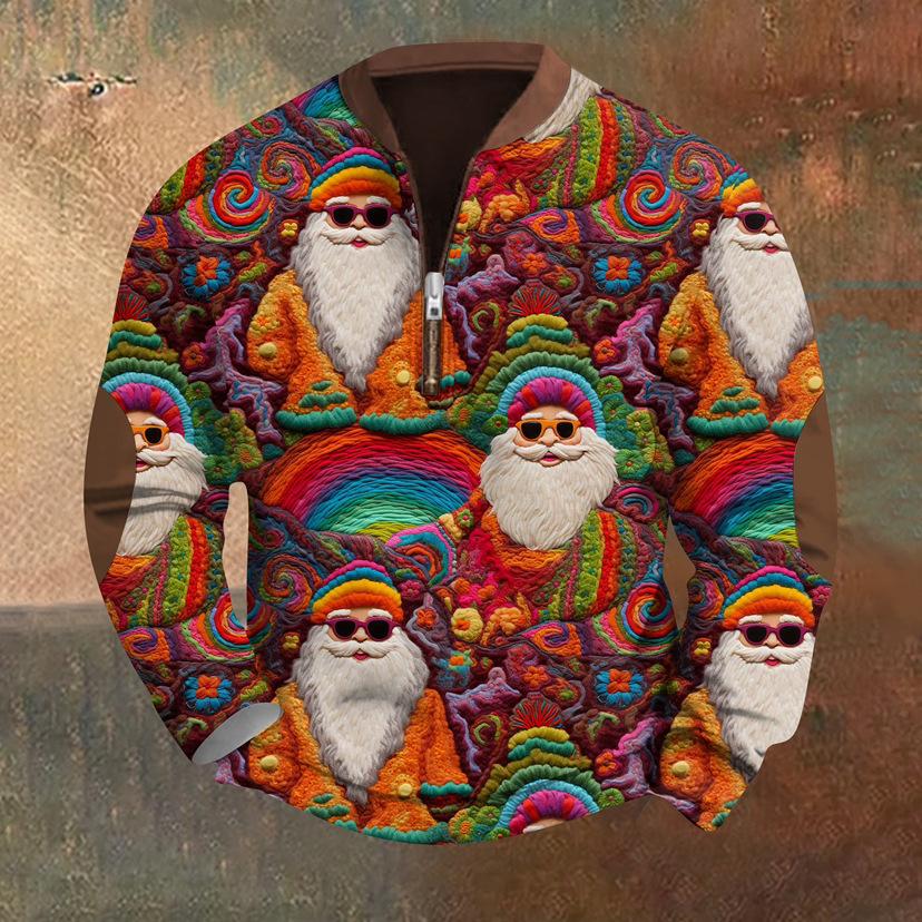 Men's Autumn 2025 Cartoon Santa Claus Hoodie