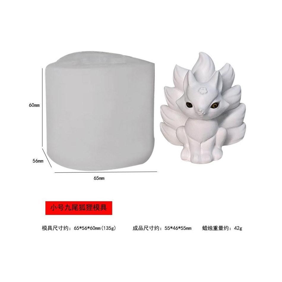 1 PcsFoxes Candle Silicone Mold Handmade Desktop Decoration Gypsum Epoxy Resin Aromatherapy Candle Silicone Mould