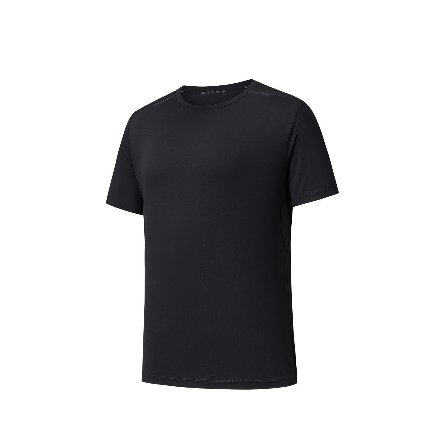 Anta Champion Breathable Short Sleeve Knitted Shirt Men T-shirts Basic-Black 152620158-2 S