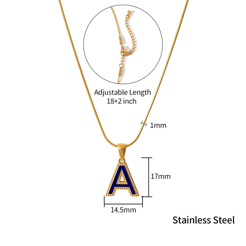 New Round Snake Necklace English Letter Necklace Dripping Oil Pendant Fashion Design Jewelry