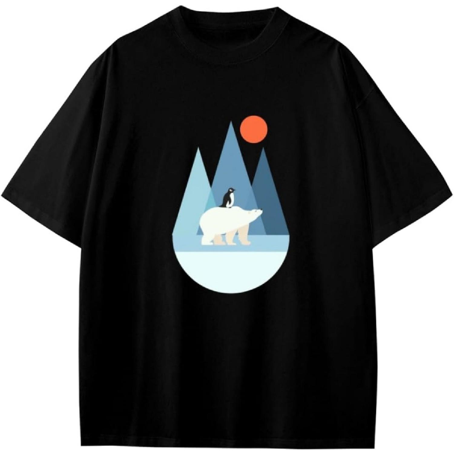 

Penguin and Polar Bear Anime Cartoon Gift Girls Boys Teens T-Shirt XXXXXL