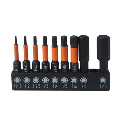 50mm Length Screwdriver Bits 9pcs Set Hex Screwdriver Bit