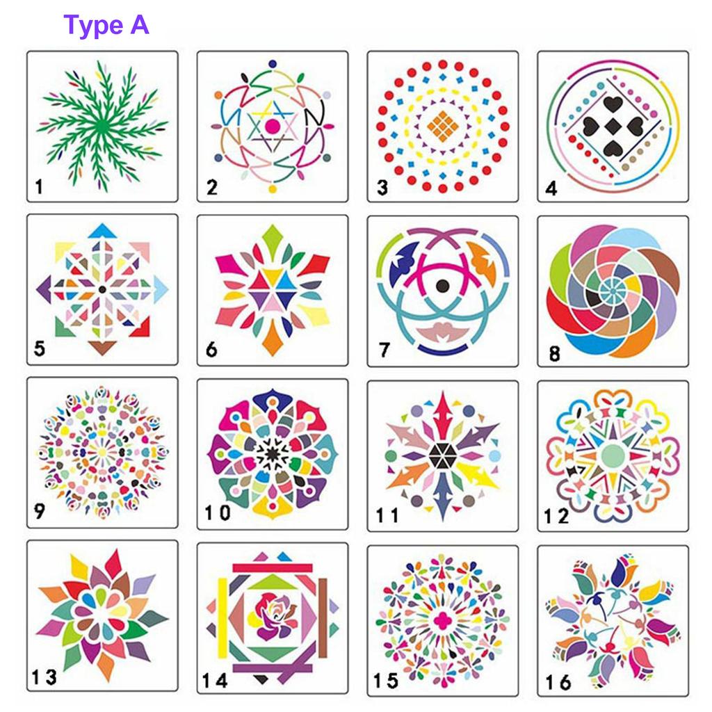 44 Piece Mandala Dotting Tools   Painting Stencils     Paint Brushes Multifunction Embossing Dot Kit  for   Rocks Coloring Drawing  