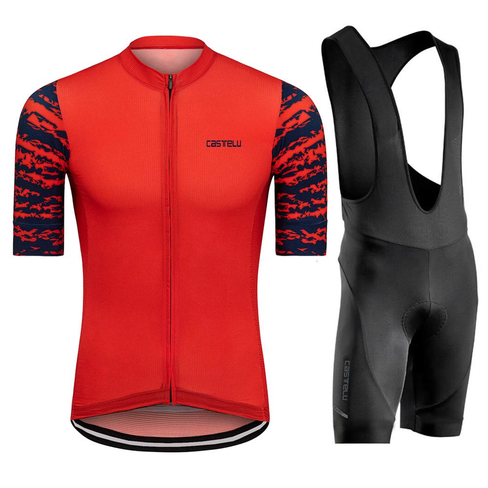 Outdoor Cycling Suit Men's Cycling Clothing Summer Bicycles Jersey Sets Mountain Bike Bib Shorts Motocross Triathlon Maillot Shirts Ciclismo