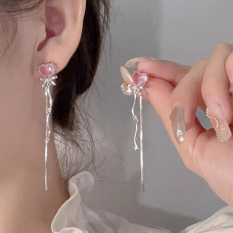 S925 Silver Needle Fairy Flower Earrings - Elegant Luxury 4-Piece Set for Women