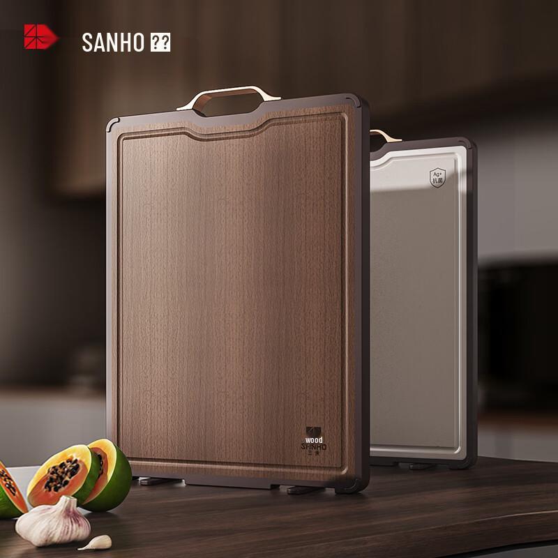 Sanhe Double-Sided Antibacterial Wenge Wood & PP Cutting Board