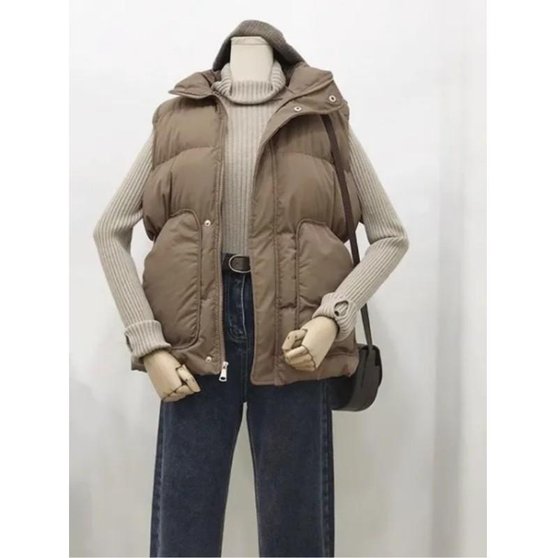 Women Autumn Winter Loose Korean Version Sleeveless Vest Jacket Ladies Temperament Waistcoat Coat