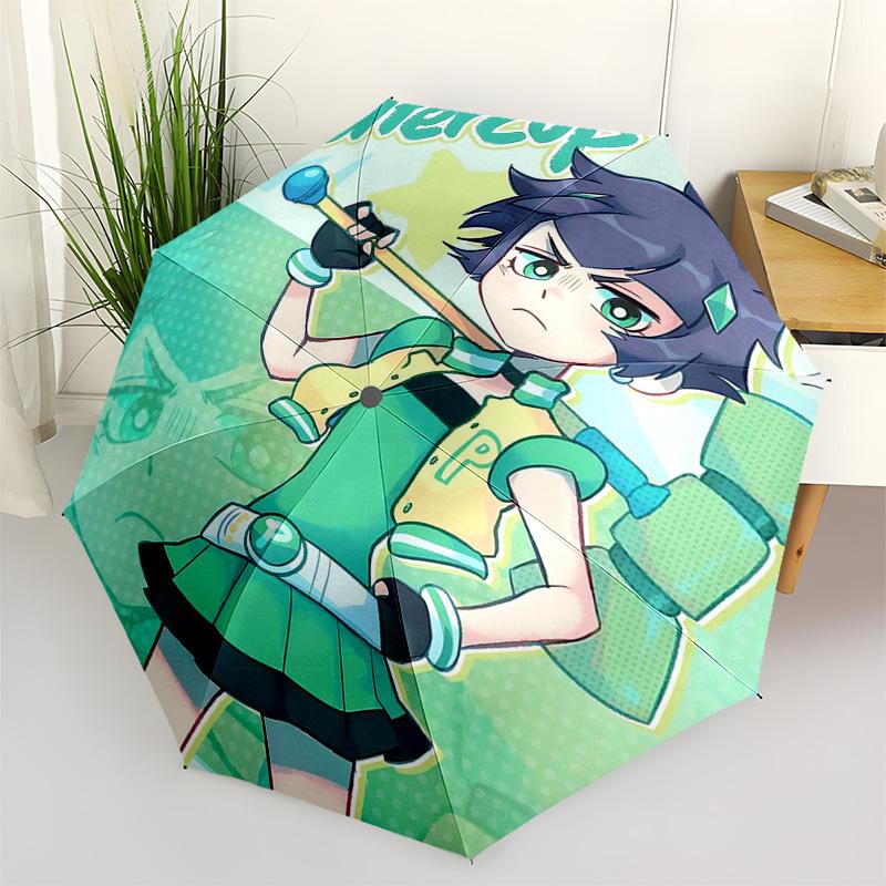 

1pc Inter Cup Baseball Bat Design Automatic Opening/Closing Outdoor Umbrella with Portable Tri-Fold Design, 8-Rib Iron Frame - Perfect for Fans,
