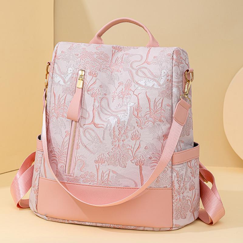 Rucsac imprimat pentru femei Rucsac ușor de mare capacitate Geantă de umăr impermeabilă multifuncțională