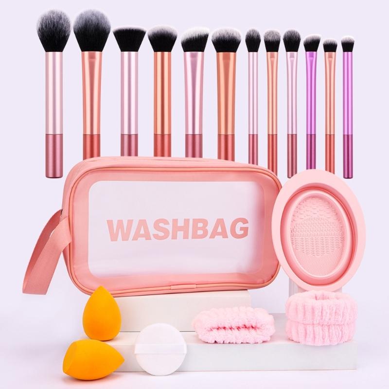 20x/Set Cosmetic Brush Makeup Brush Set with Storage Bag Eyeshadow Brush Concealer Brush Basic Essentials Brush Set