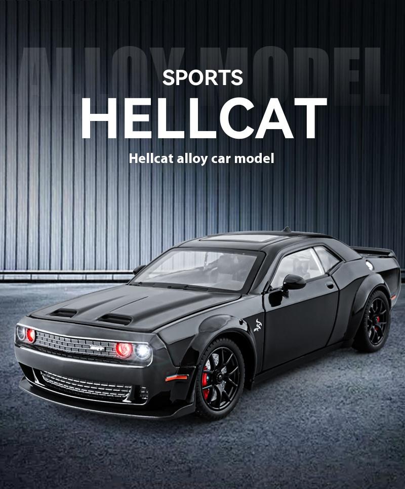 1/24 Dodge Challenger Hellcat Redeye Alloy Metal Diecast Car Model Sound and Light Outdoor Collections Trendy Toys Ornaments Boy