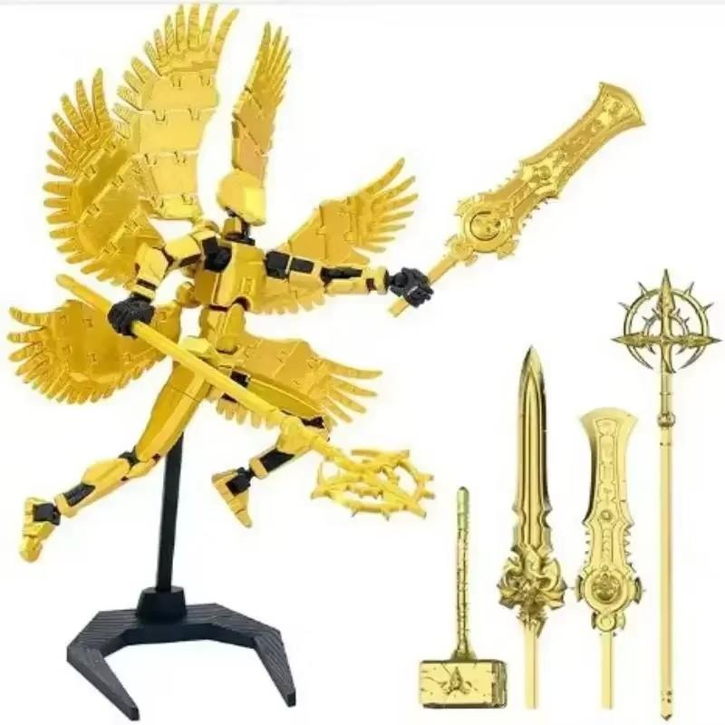 3D Articulated Cool Figures Not Assembled Action Miniatures Set Giant Sword Titan Robot Action Figure DIY Dummy Doll Ornament