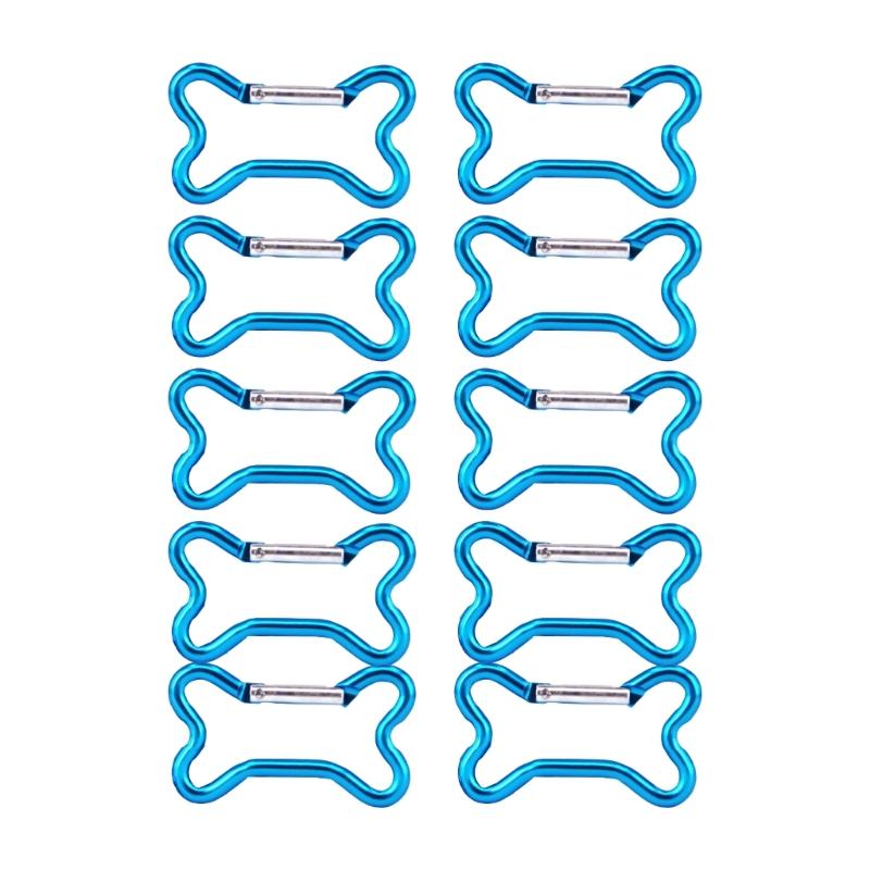 

10pack Durability Bone Aluminum Clip Outdoor Camping Antilost Hanging Buckles for Hiking Camping and Backpacking