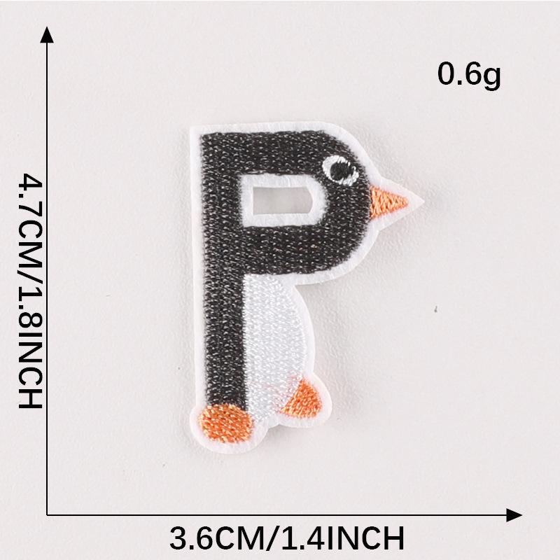 Duoku Embroidery Stickers 26 English Letters Pinyin Animal Adhesive Patch Stickers Clothing Accessories Hand Account Diy Cloth Stickers