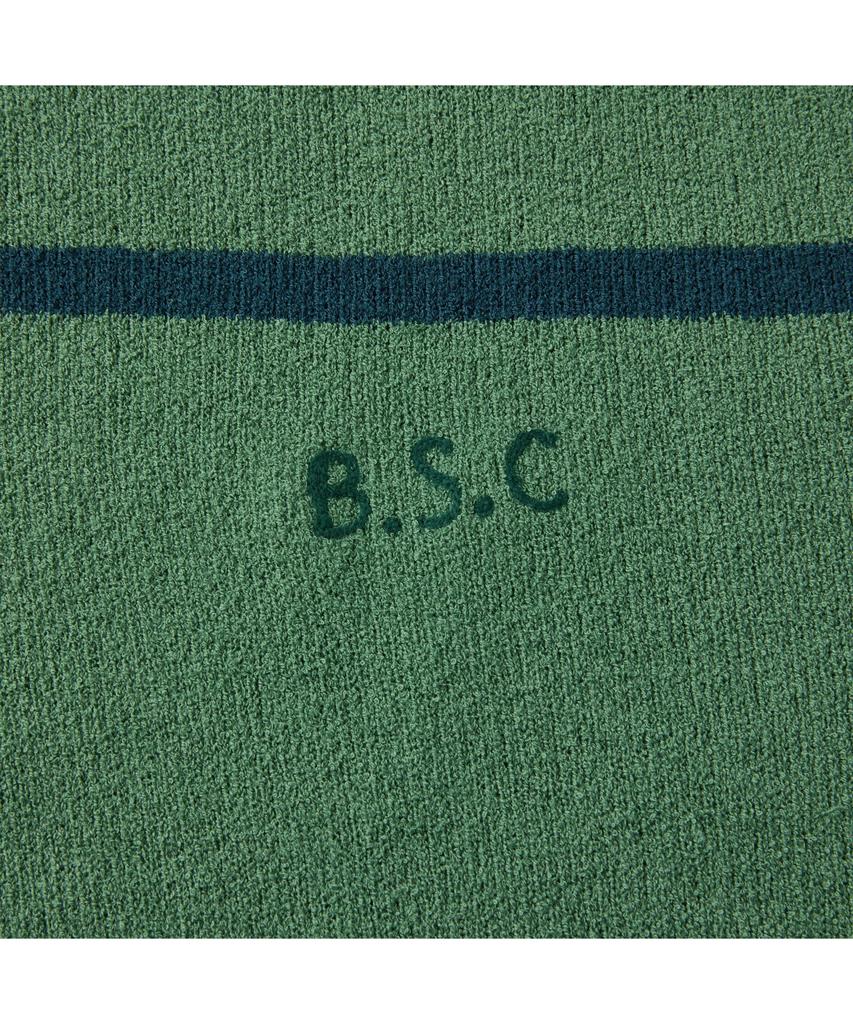 Henlikoteun [British Sporting Club] Stripe Short-Sleeves Open-Polo Knit Abwam26761Grx