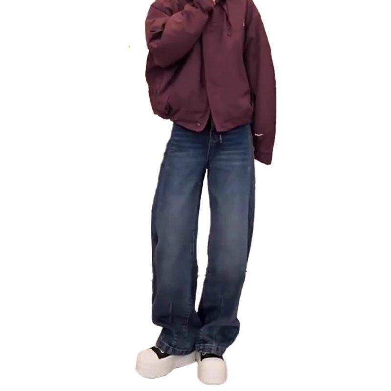 Autumn 2025 Retro Wide-Leg Jeans for Plus Size Women: Pear Shape & Hip-Covering Banana Pants