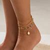 IngeSight.Z Y2K Bohemia Colorful Crystal Chain Foot Anklet Summer Beach Vacation Barefoot Anklets Chain Charm Jewelry Accessory