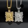 New Trendy Praying Hands Pendant with Rhinestone Men's Necklace Fashion Religious Amulet Pendant Accessories Party Jewelry