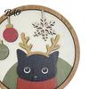 Creative Wall Layout Christmas Black Cat Decor, Layered Wooden Hanging Sign, Round 2D Art Decor Flat Decoration for Living Room Bedroom And Hall Porch