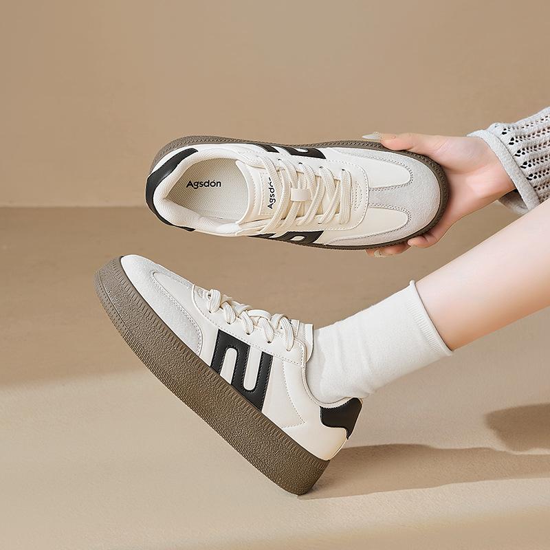 Augustine thick-soled little white shoes women's 2025 new autumn casual flat-soled German training shoes soft baseplate shoes with skirts