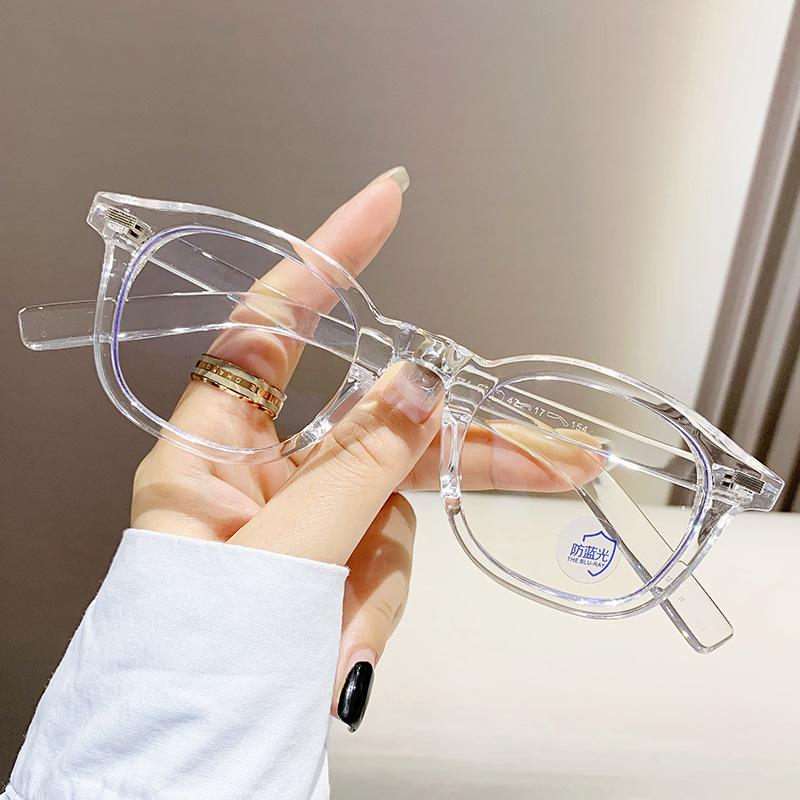 New Fashion Brand Design Ladies Acetate Square Frame Anti Blue Light Prescription Custom Myopia Glasses Photochromic 0 to -600 0