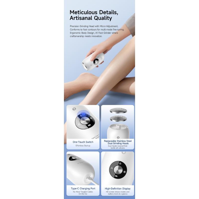 1PACK electric foot grinder, dead skin remover, pedicure, fully automatic and efficient foot grinding and foot skin rubbing artifact