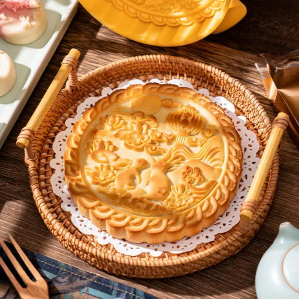 600g Large Moon Cake Mold Round Pastry Decoration Manual Baking