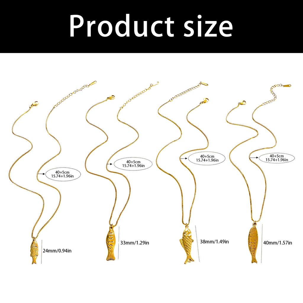 Trendy Minimalist Fish Symbol Necklace Stainless Steel Jewelry Gift For Women Everyday Versatile Handmade Chain
