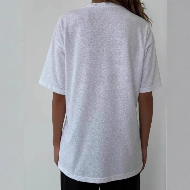 Summer New Women'S Loose Casual Solid Color T-Shirt With A Stylish, Simple, And Unique Design