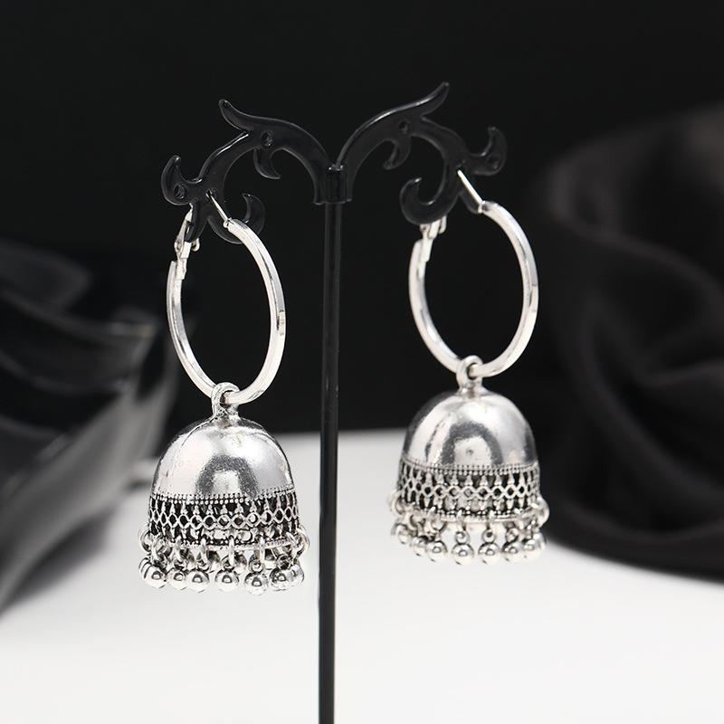 

Преувеличенные большие серьги-пусеты с бахромой в виде клетки для птиц, женственность, этнический стиль, ретро-серьги, длинные серьги