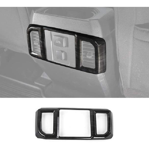 Black Wood Grain Rear AC Air Condition Outlet Vent Covers Trim for Ford 2016-19