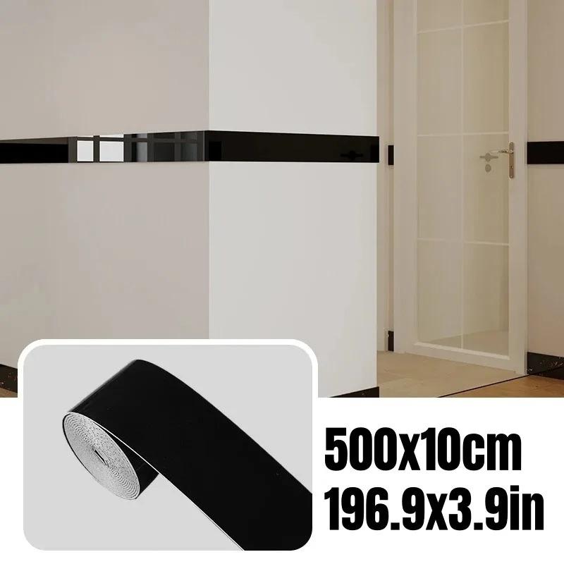 1PZ 5m x 10cm Battiscopa Autoadesivo Ispessimento Schiuma Flessibile Adesivi Murali Nastro Vita per Davanzale Scale