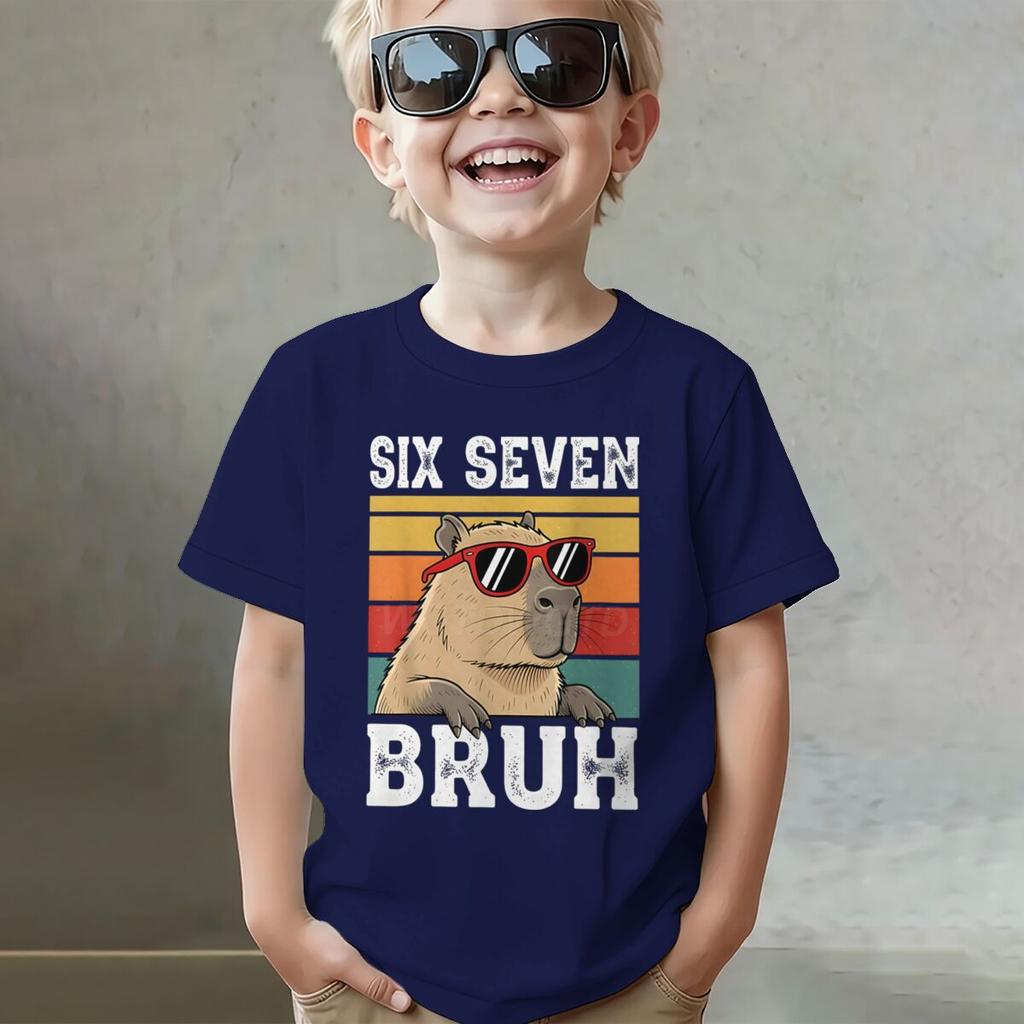 Fashion Kids T-Shirt Six Seven 67 Meme Graphic Print Boy and Girl Tees Top Summer Short Sleeve O Neck Casual Outdoor Kids Clothing