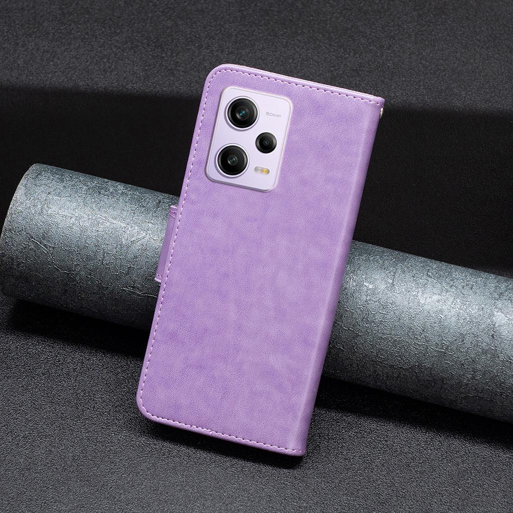 Shockproof Case for Xiaomi Redmi Note 12 Pro 5G/Note 12 Pro Speed 5G/Poco X5 Pro 5G PU Leather Cover Butterfly Imprinted with Strap