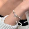 S999 Sterling Silver Women's Bracelet: Crushed Silver Fu Character with Freshwater Pearls - Elegant and Versatile Chinese Style Jewelry.