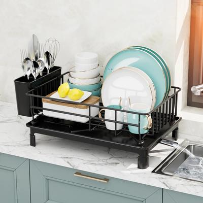 Dish Draining rack,Cutlery Rack with Drain Tray and Drip Line,cup Holder,cutlery holder,Kitchen Countertop Storage Rack