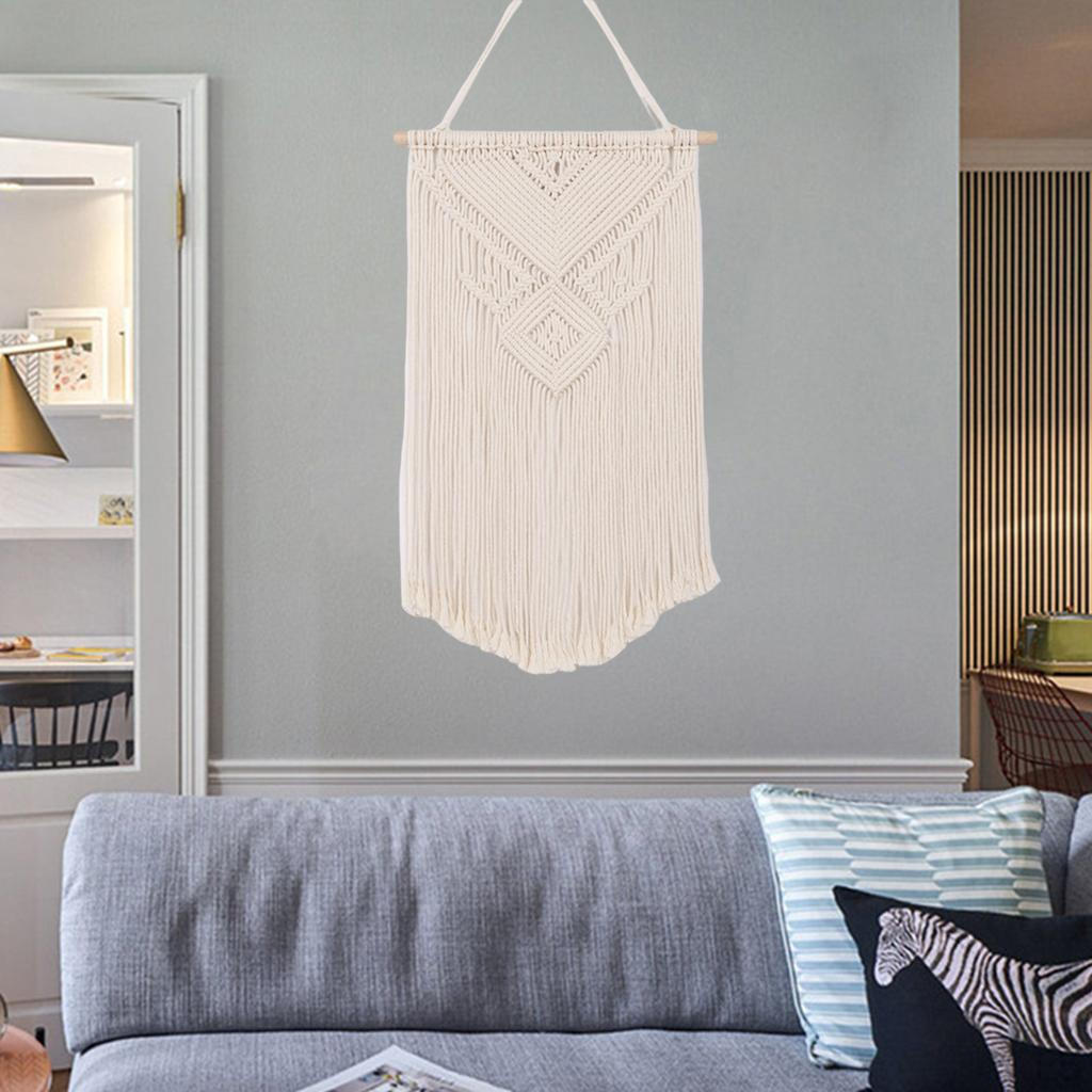 Beige Wall ing Tapestry, Bohemian Macrame Tassel Decoration Woven Tapestry Party Background