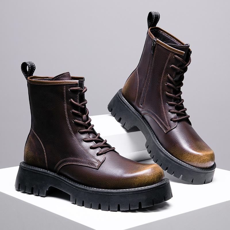 

Мужская обувь очень большого размера 2025 весна и осень новые ретро ботинки Мартин британские трендовые мужские короткие ботинки уличные рабочие ботинки 44