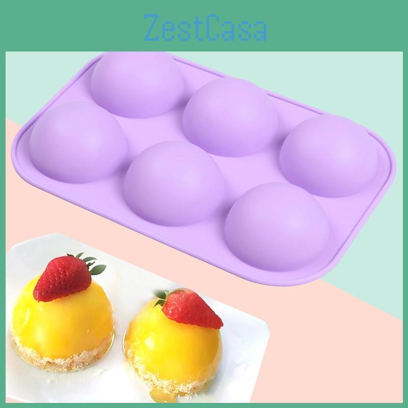 Half 6holes 3d Ball Semicircle Silicone Chocolate Mold Sphere Cake Baking Mold