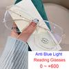 Transparent Computer Glasses Frame Women Men TR90 Anti Blue Light Presbyopia Eyeglasses Retro Oversized Square Reading Glasses