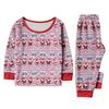 Set de pijama din flanelă cu imprimeu de Crăciun coordonat pentru familie, cu bluză cu mânecă lungă și pantaloni