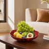 Plastic Fruit Bowl with Gold Trim, Clear Fruit Basket, Modern Decorative Serving Bowl for Kitchen Counter, Dining Room, Coffee Table
