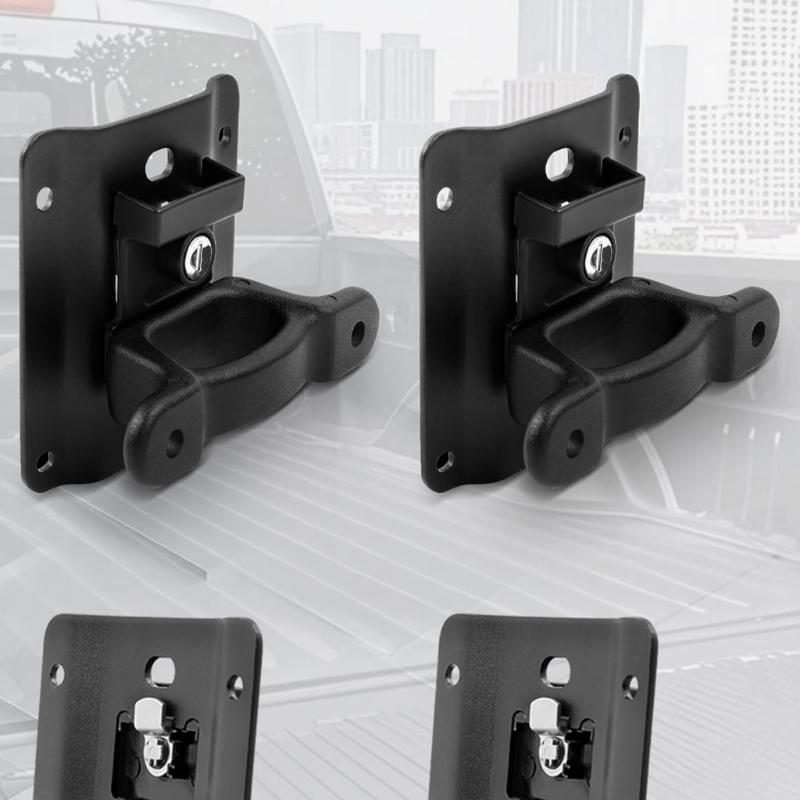 Stalowe Mocowania do Ładunku w Samochodzie Ciężarowym 4 Punkty Mocowania Zestaw dla F150 F250 F350 2015-2025 Płyty Mocujące do Ładunku Wspornik