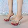 Rhinestone Slope Heel 11CM Nightclub High Heels Slippers Women's Shoes Catwalk Pole Dance Shoes Crystal Sole LFD-1101-Q7