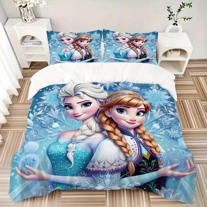Frozen Sisters Winter Wonderland Print 3Pcs Bedding Setduvet Cover With 2 Bedropillowcase Home Birthday Gift