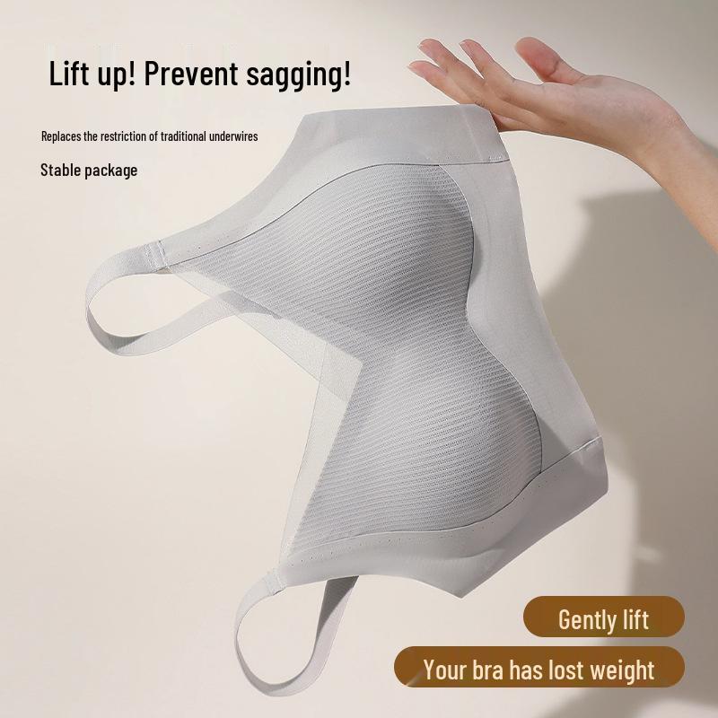 Women's Wire-Free Full Cup Support Bra with Anti-Sagging and Chest Gathering Pads