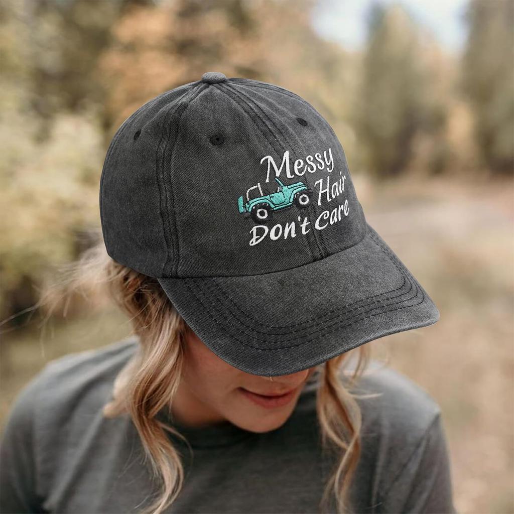 Messy Hair Don't Care Trucker Baseball Hats Cap for Women Girl