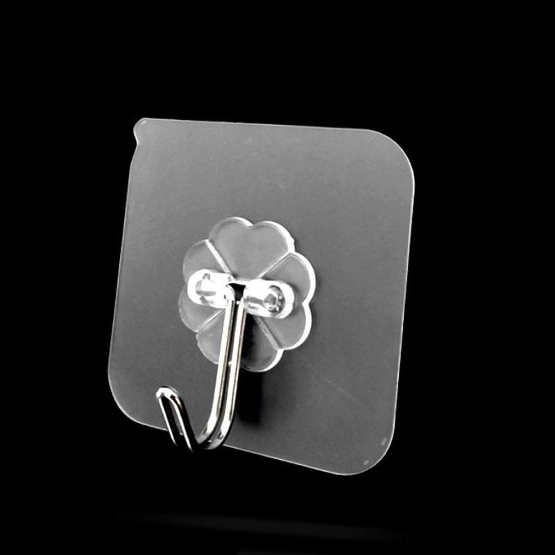 Creative Transparent No-Trace Waterproof Adhesive Hooks for Kitchen & Bathroom - Drilling-Free Wall-Mounted Hooks