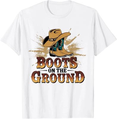 Boots On The Ground Westlicher Cowboy Rodeo Country T-Shirt